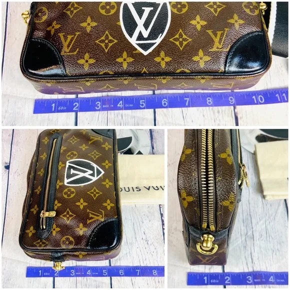 Louis Vuitton Marley crossbody bag custom painted world tour logo - Picture 14 of 15